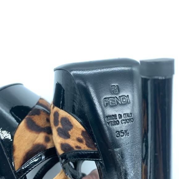 Fendi Animal Print Calf Hair Sky High Stiletto‎ Sandals Women Size 35.5 main image 1